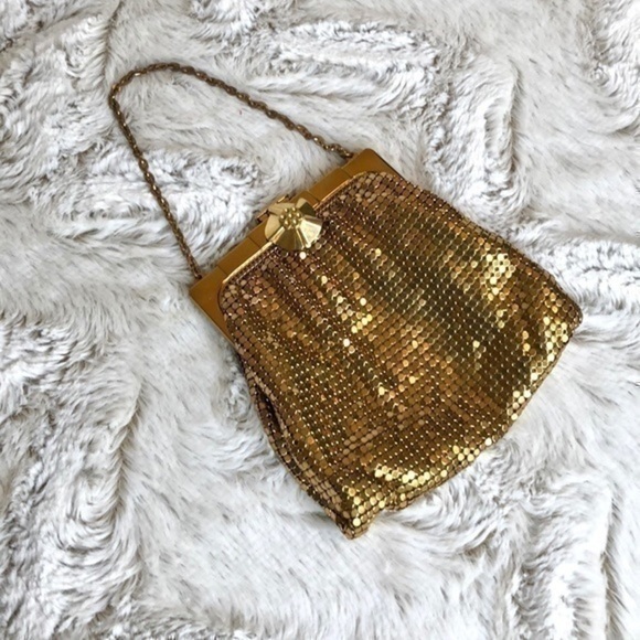 Whiting & Davis Gold Metal Mesh Handbag